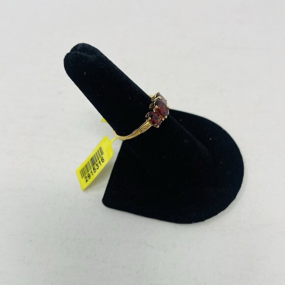 KARIS Collection Mozambique Garnet Size 7 ION Plated 18K YG Brass Ring 5091 - Picture 3 of 6
